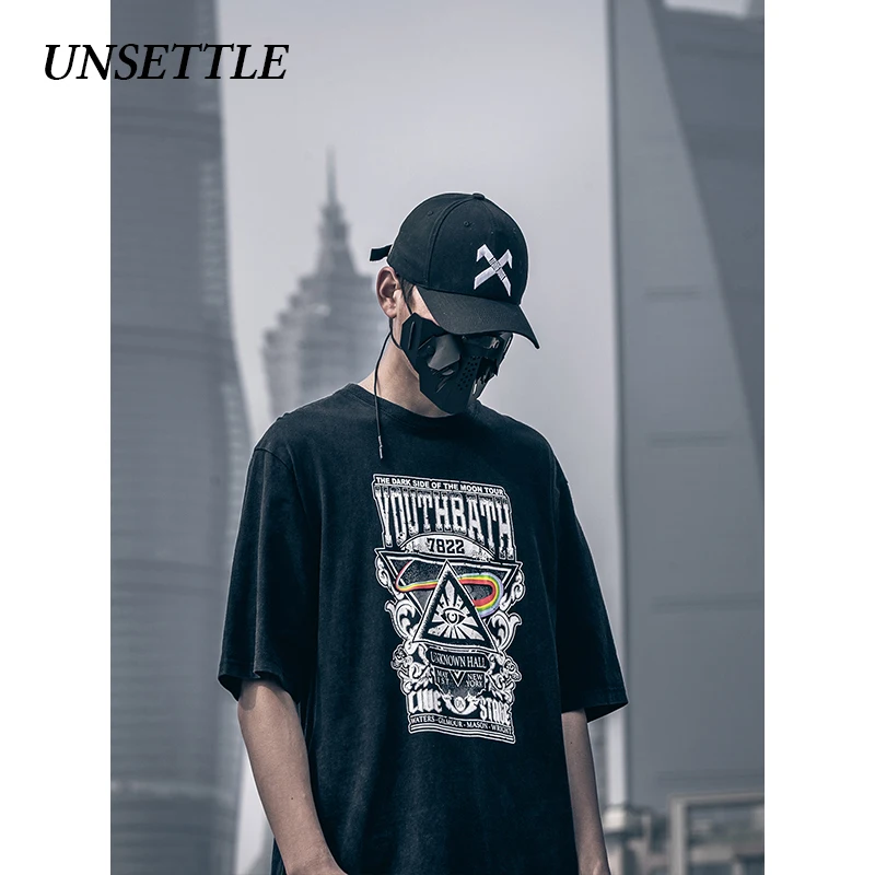 UNSETTLE 2020SS Harajuku футболки летние мужские/женские хип-хоп Забавные с принтом глаза
