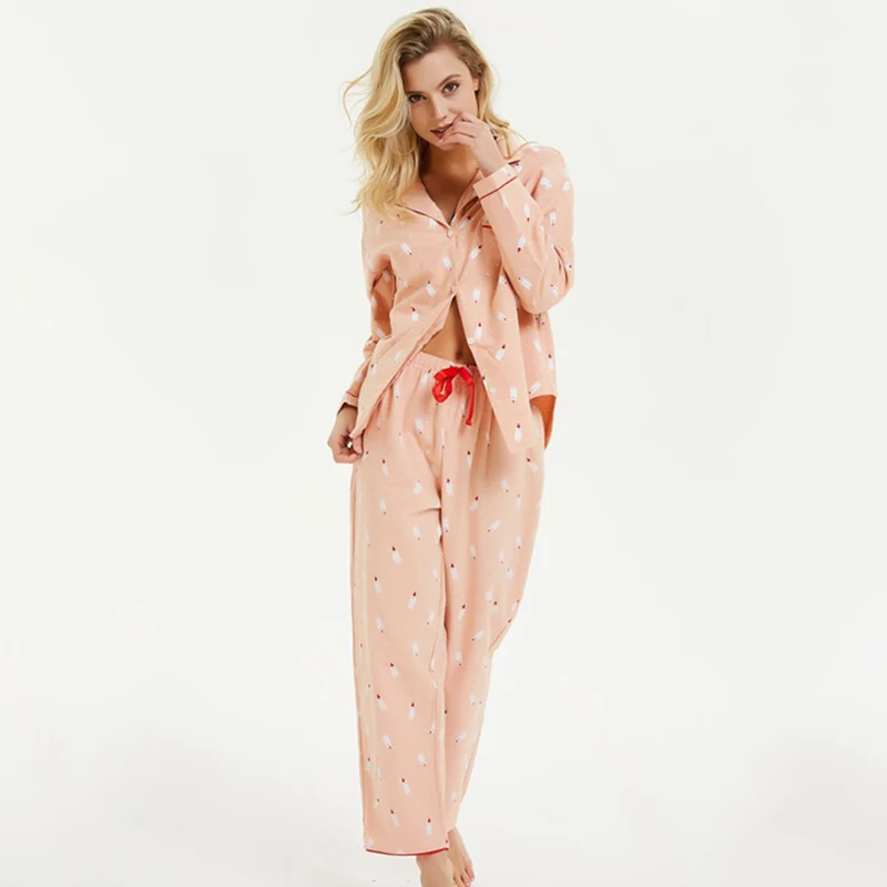 Женская пижама теплая зимняя женская хлопок пижамы женские новая Пижама из