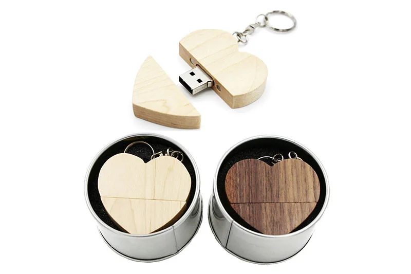 JASTER USB флеш-накопитель деревянный usb+ металлическая коробка USB 2,0 карта памяти Флешка 4 ГБ 8 ГБ 16 ГБ 32 ГБ 64 Гб 128 ГБ U диск свадебные подарки