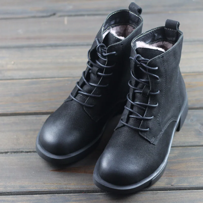 Женские ботинки Нескользящие женские зимние ботильоны на плоской подошве