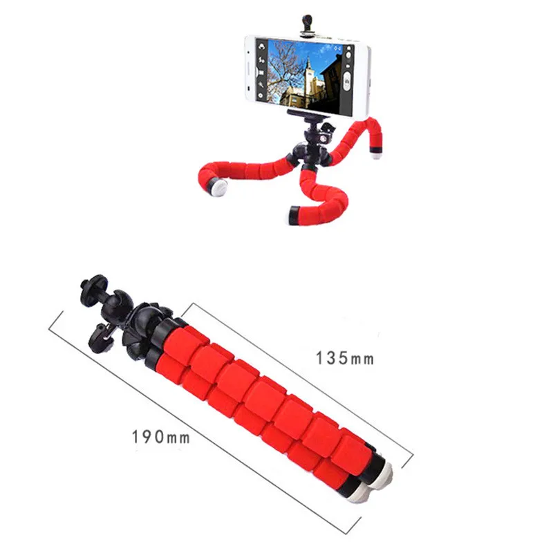Mini Flexible Camera Tripod Octopus Sponge + Mount Adapter for Gopro Hero 8/7/6/5/4/3/3+/2/1 SJCAM Xiaomi Yi | Электроника