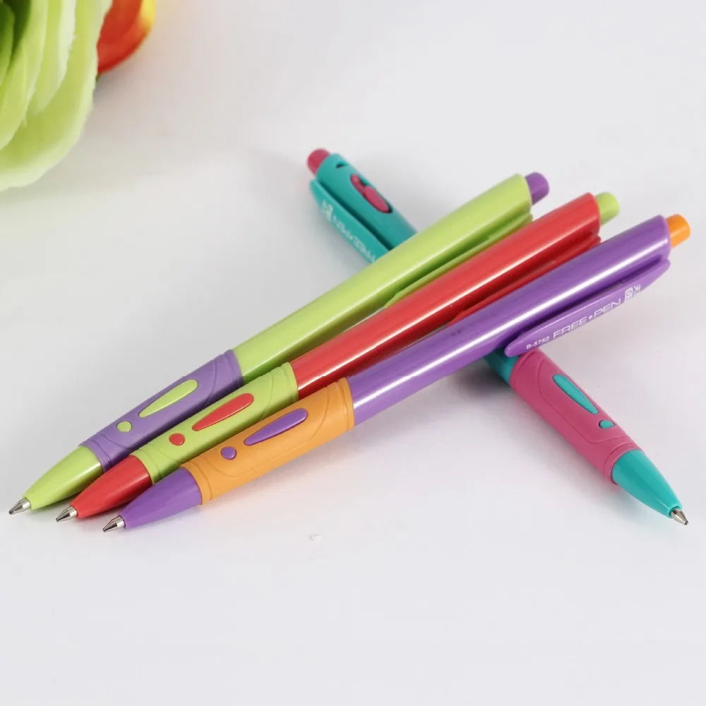 4 Pcs Easy Writing 0.7mm Ballpoint Pen Pack Blue Color Pens Free Signature Stationery School Supplies Material Escolar FB053 |