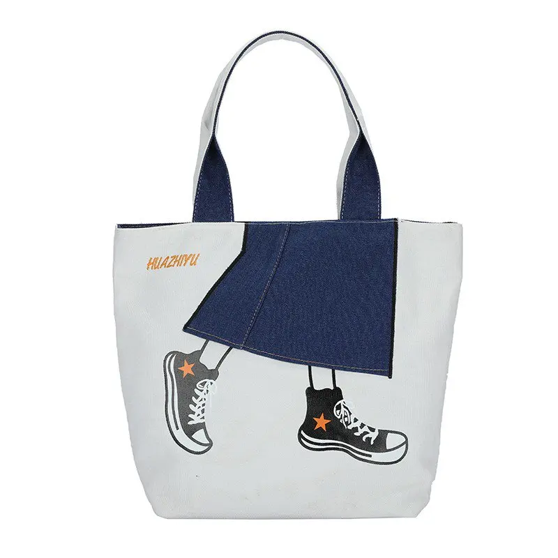 

2021 New Fashion Lady Travel Shoulder Large Capacity Soft Canvas Oxford Youth Shopping Leisure Cheap Cloth Bath Cosmetic Bag