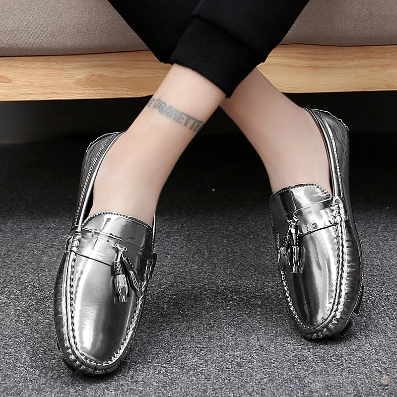 Мужские дизайнерские туфли без шнуровки Мягкие Мокасины с бахромой повседневная