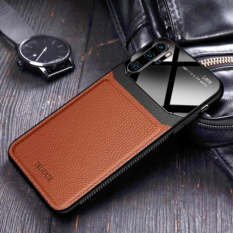 Чехол I coque чехол для HuaWei P30 Lite P30Lite Pro кожаный зеркальный стеклянный силиконовый
