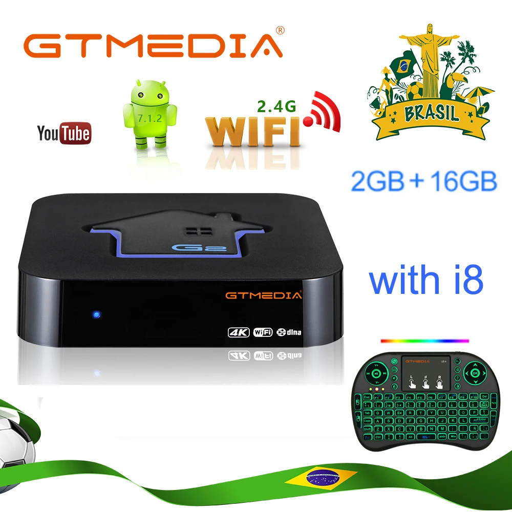 ТВ приставка GTmedia G2 Android Amlogic S905W widevine 2 ГБ + 16 Гб телеприставка 4K HD H.265 4G Wifi