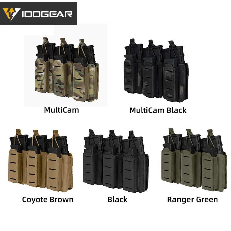 IDOGEAR Тактический LSR 9 мм 556 Магнитный чехол тройной переносчик MOLLE Чехол лазерная