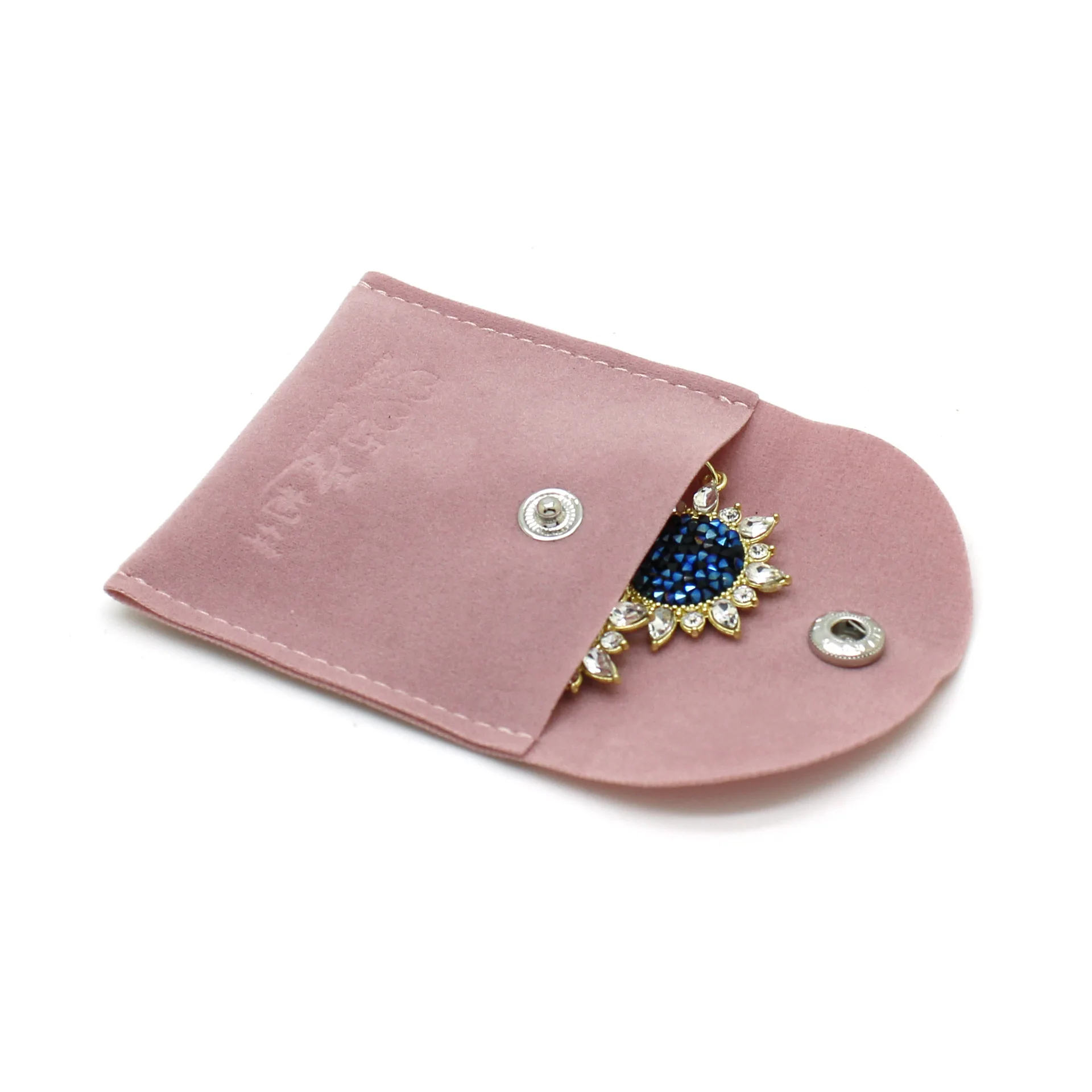 

Pink Double-Faced Flannelette Clamshell Bag Bracelet Earrings Jewelry Envelope Bag Lipstick Makeup Mirror Flannel Protective Bag