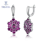 Серьги с застежкой из родолита и натуральным драгоценным камнем, ювелирные изделия из стерлингового серебра 925 пробы, модный дизайн для девочек, акция tbj, новый стиль