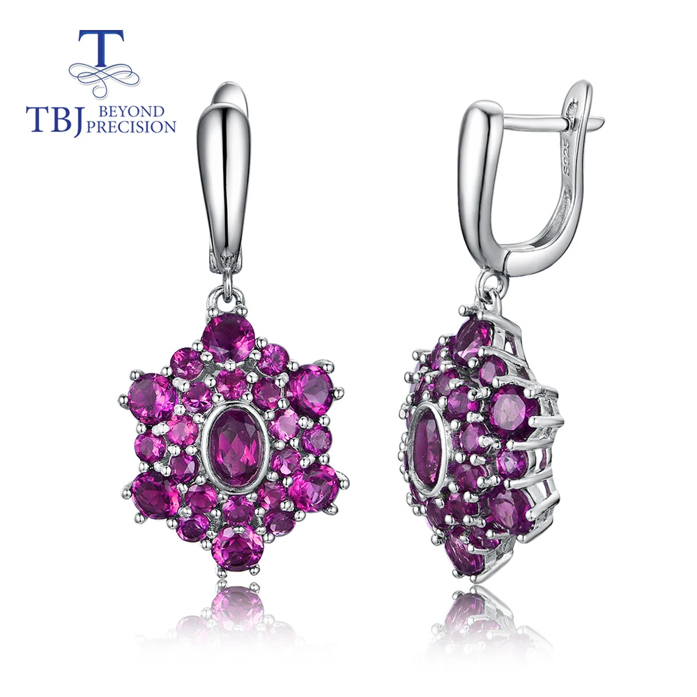 Женские серьги с застежкой из родолита tbj ювелирные украшения натуральных