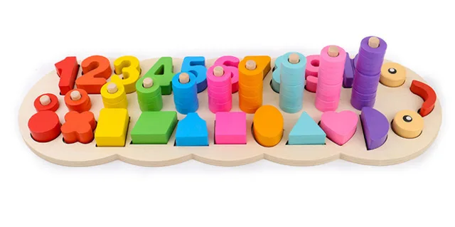 Counting board C Игрушки для детей дошкольного возраста Монтессори, Обучающие приспособления для раннего образования, математические игрушки, цифровые часы, деревянная игрушка, счетная геометрическая форма соответствия - Цвет: Counting board C