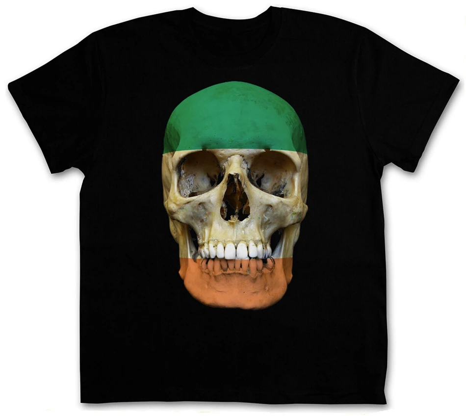 Classic Ireland Irish Skull Flag T-Shirt DEAD HEAD BANNER FLAG Tee Shirt Latest new style | Мужская одежда
