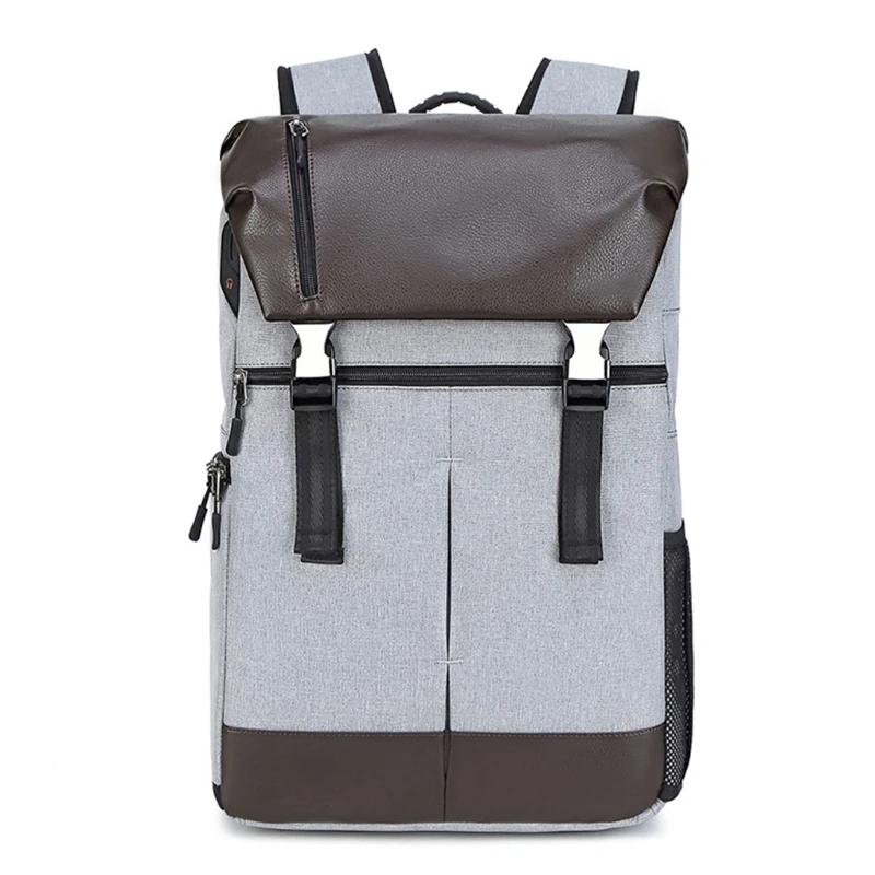 

New Leather camera bag photography SLR Backpack Large Capacity(light grey) 62KA