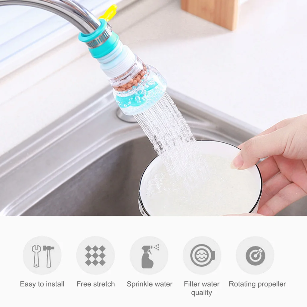 

360 Adjustable Flexible Kitchen Faucet Tap Extender Splash-Proof Water Filter Outlet Head Water Saving Sprayer Filter Diffuser