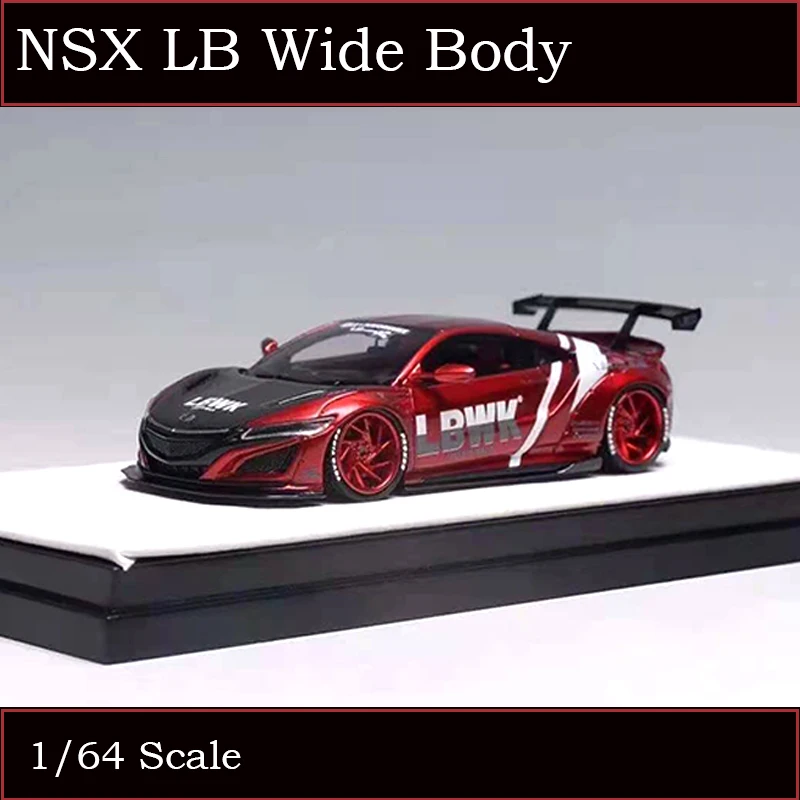 

Автомобильный ширококорпусный литый под давлением автомобиль Honda NSX LB 100% штук металлик красного цвета 1:64