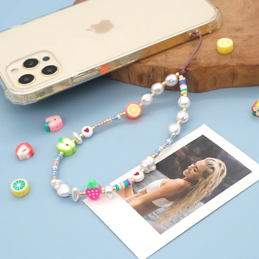 Новая модная подвеска в виде сердца стеклянная риса глины искусственных фруктов