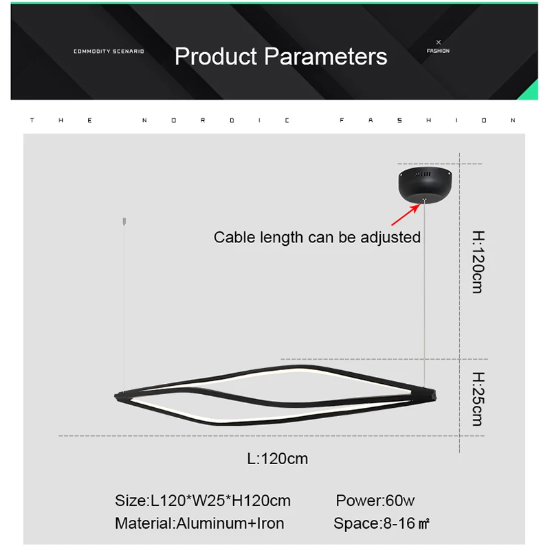 Kopen Moderne Led Hanglampen Voor Eetkamer Bar Winkel Opknoping Hanglamp Woonkamer Kantoor Home Decor 90-260V Zwart/Wit Glans