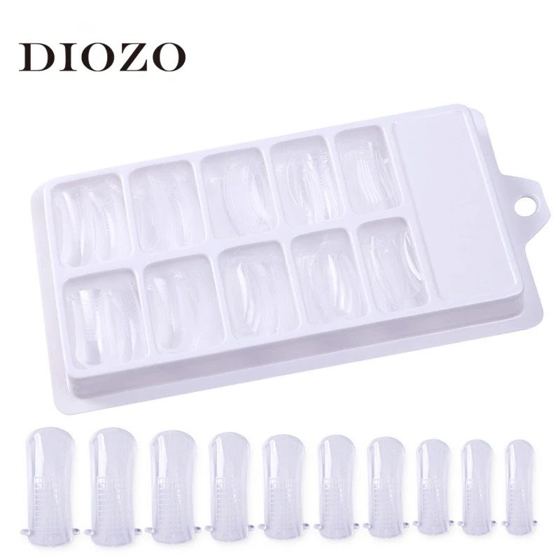 

100Pcs Clear Full Cover Nail Forms Extension False Nails Quick Building Mold Tips Nail Finger
