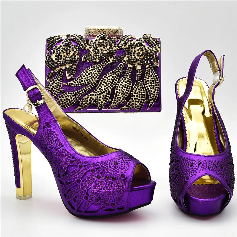 Новейший Свадебный комплект из туфель и сумочки в африканском стиле украшенные