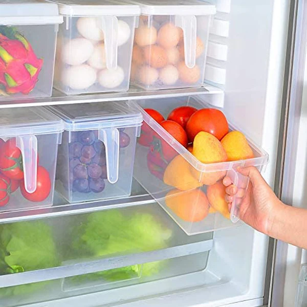 

Горячий холодильник контейнеры для хранения, Штабелируемый органайзер для холодильника с ручкой для сохранения свежести для фруктов, овощ...
