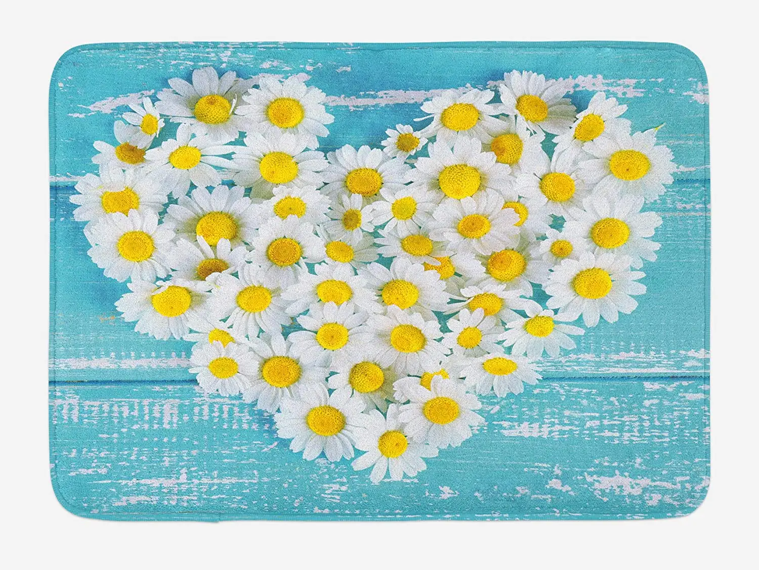 Желтый и синий коврик в форме сердца ромашки цветы Романтическая любовь домашний