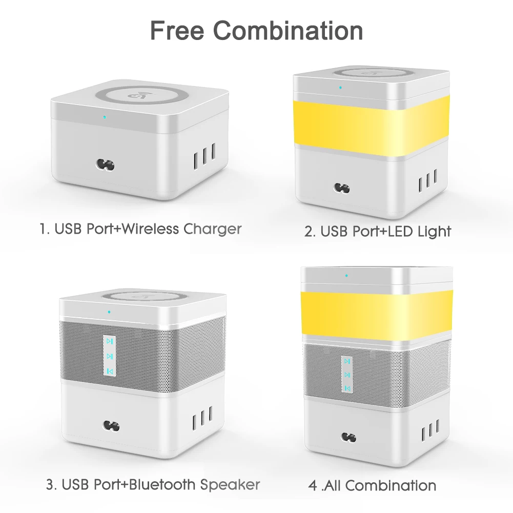 

Freecube 4 в 1, специальная подарочная розетка/сенсорный ночсветильник/bluetooth-динамик/Беспроводное зарядное устройство, с функцией быстрой заряд...