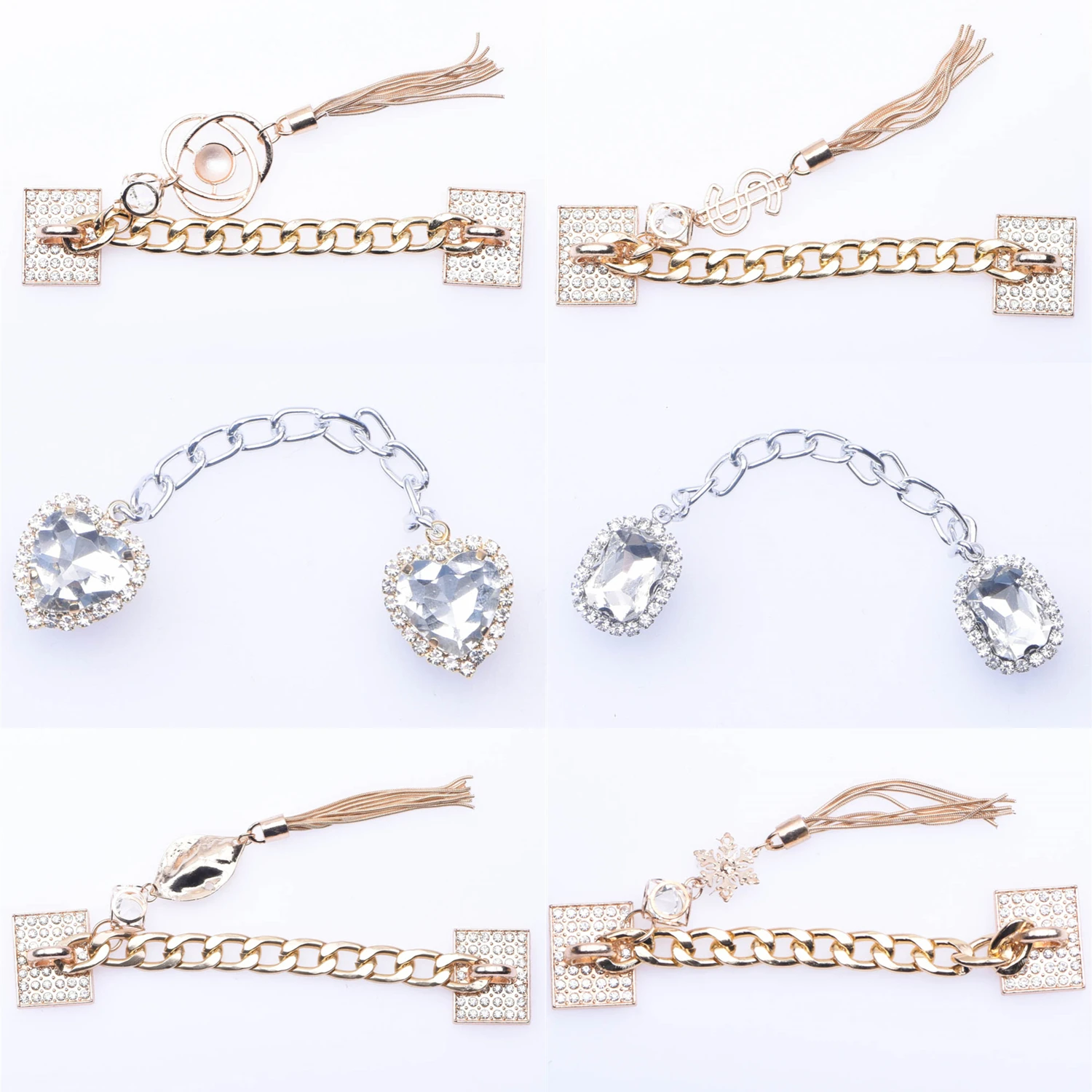 1 Pcs New Designer Chain Shoe Charms Croc Accessories Metal Charm Decoration for Croc Clog Shoes Pendant Buckle for Girl Gift
