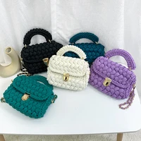 single shoulder hook woven bag hand woven elegant handbag womens messenger bag