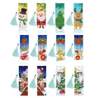 Набор для алмазной вышивки крестиком, искусство, кожаная кисточка, подарки для детей на Рождество, 5D, сделай сам, 4 шт.