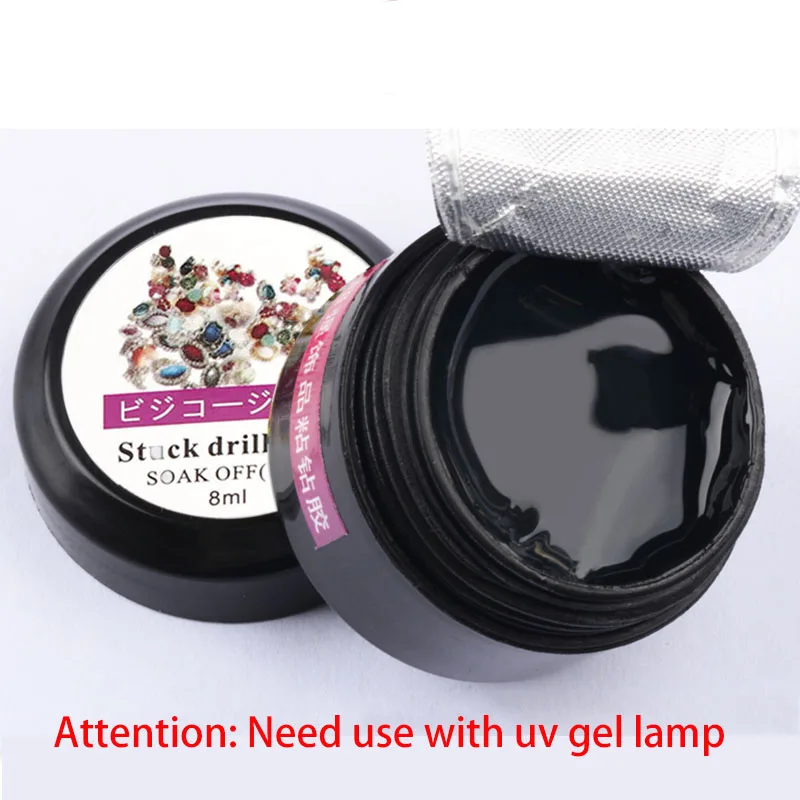 8 мл/уп. ногтей Стразы клей супер липкий УФ-гель для Клей ногтевое искусство