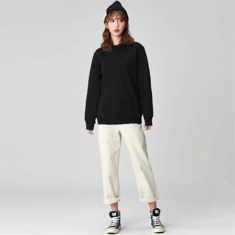 

Oversize Sweatshirt Women Pullover Plus Size Spring Autumn Solid Yellow Women Sweatshirt Cotton Thin Sweatshirts Ladies 2021