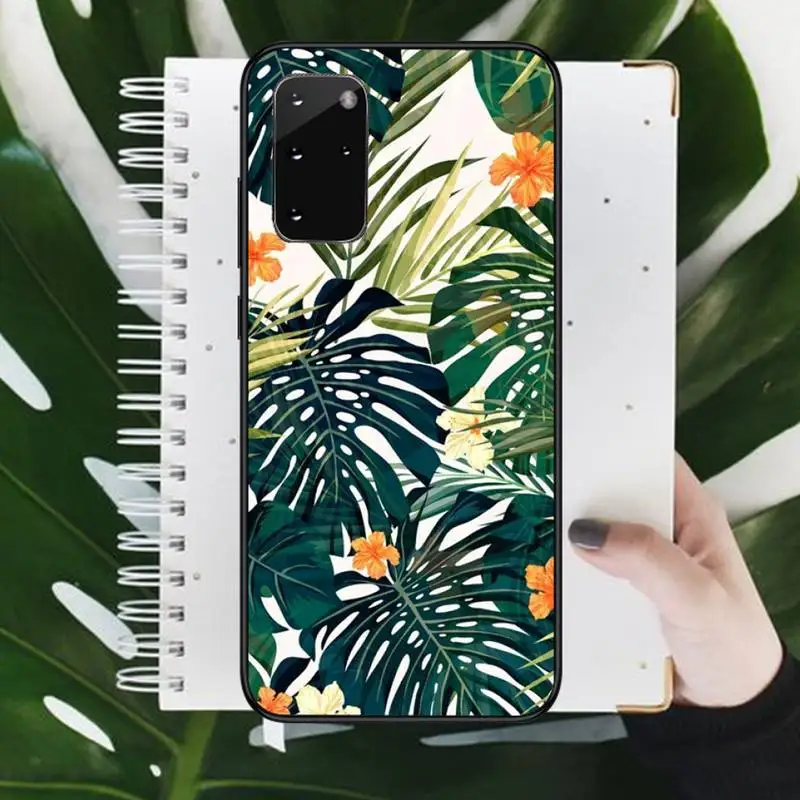 

Summer Palm Leaf Flowers Phone Cases For Samsung galaxy S 9 10 20 A 10 21 30 31 40 50 51 71 s note 20 j 4 2018 plus