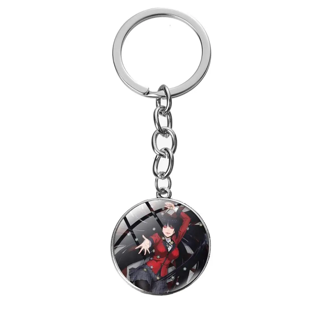 SONGDA Kakegurui Yumeko Jabami Шарм брелок мультяшный Стекло кабошон с фото кольцо для ключей