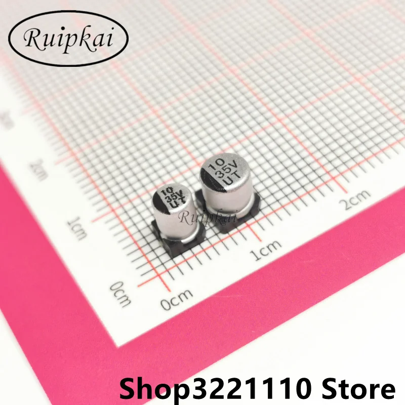 50pcs 10UF 35V 4*5.4mm 5*5.4 SMD Chip aluminum electrolytic capacitor Life time 105 temperature 2000hrs UT series 35V10UF 4x5.4 |