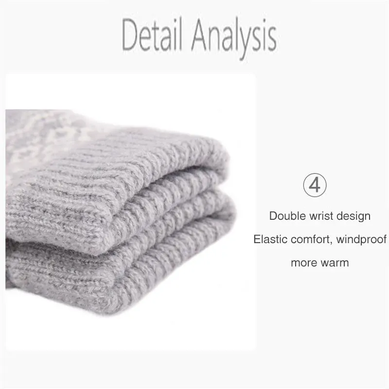 

Outdoor Touch Screen Knitted Gloves Winter Autumn Men Women Thicken Wool Mitten Anti-slip Warmer Couple Gloves