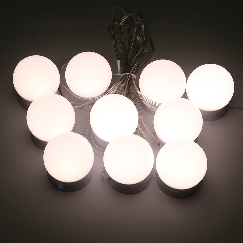 

5V Led Makeup Mirror Light Bulb Halloween Makeup Vanity Lights USB Wall Lamp 2/6/10/12/14LED Dimmable Dressing Table Mirror Lamp