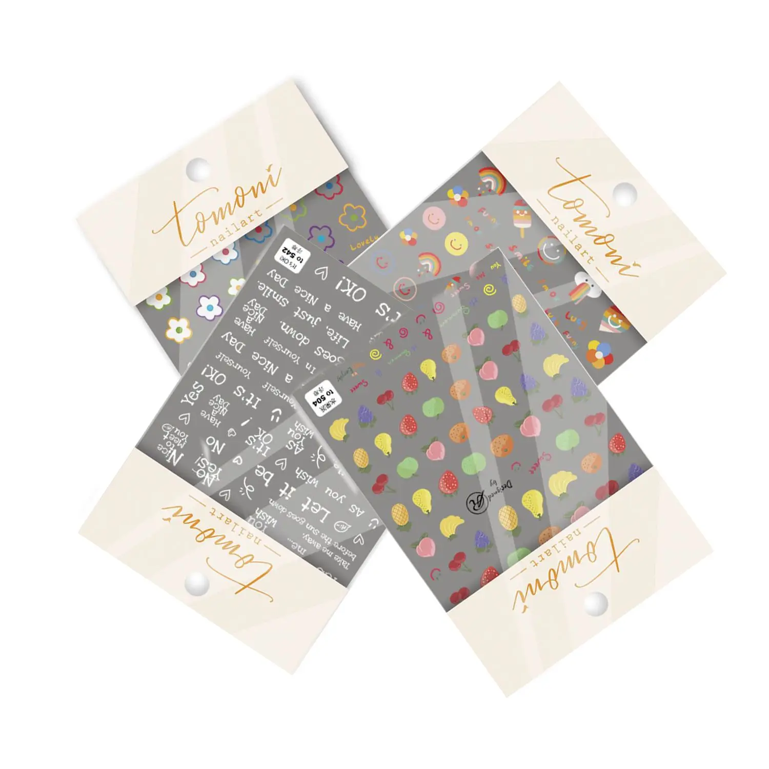 

Supplies DIY Salon Nails Sticker for Summer Nail Art Sticker 5D Embossed Nail Stickers Fruits Smile Flowers Letters