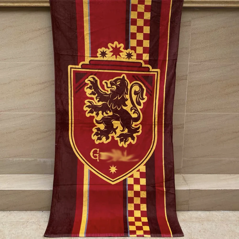 

Hogwarts Towel Cosplay Hufflepuff Ravenclaw Slytherin Bath Towels Kawaii Accessory Gifts Collectible