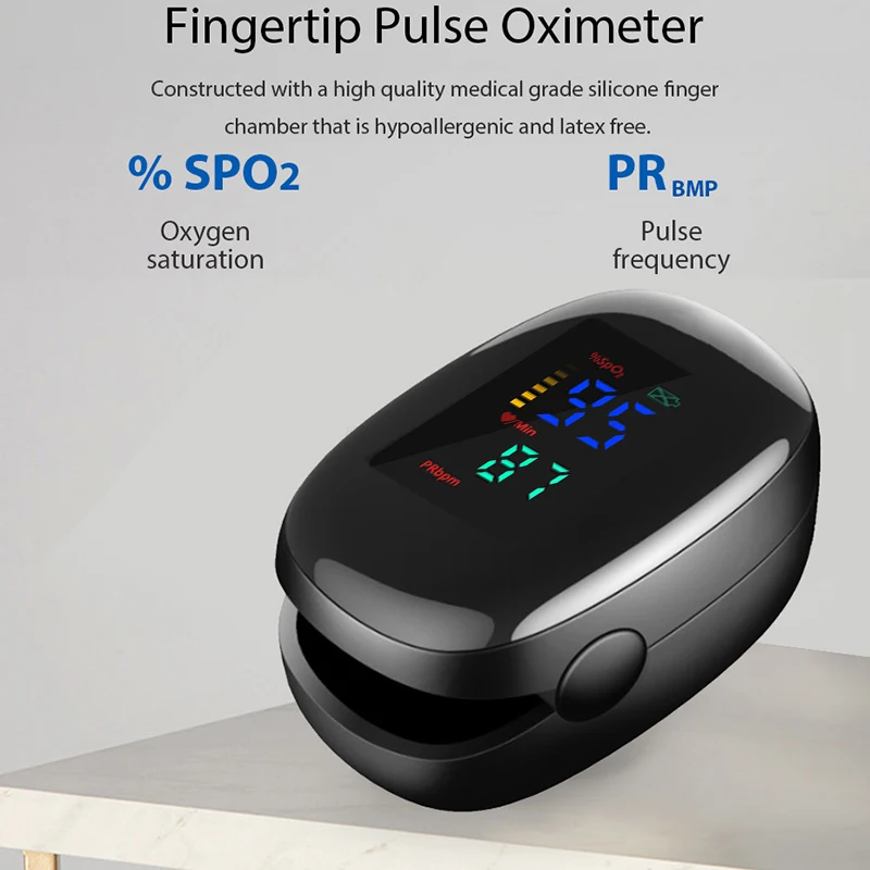 Пульсоксиметр Пальчиковый A2 профессиональный портативный с OLED-экраном для