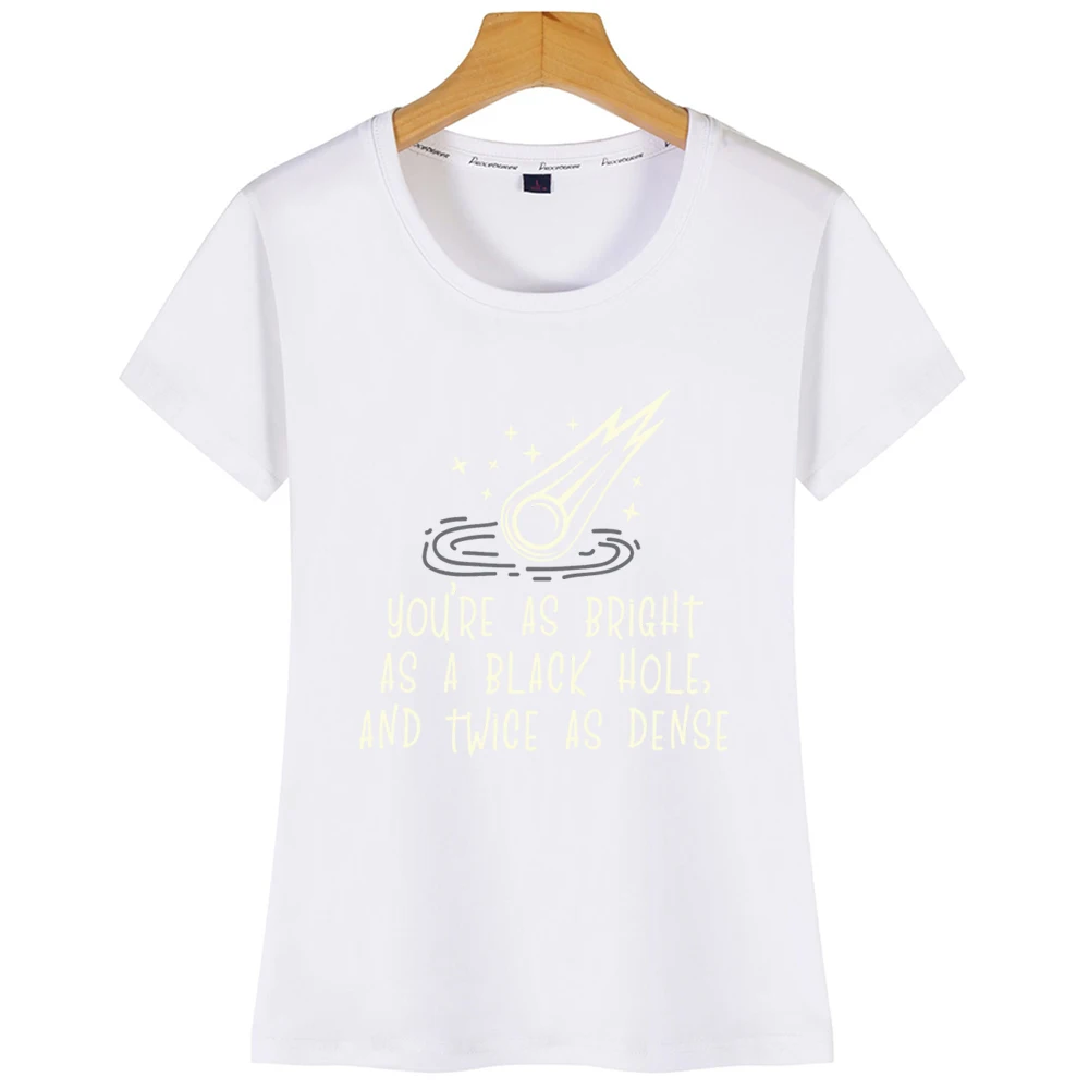 Топы Футболка женская черная дыра Метеор звезды Science Cool органический дизайн