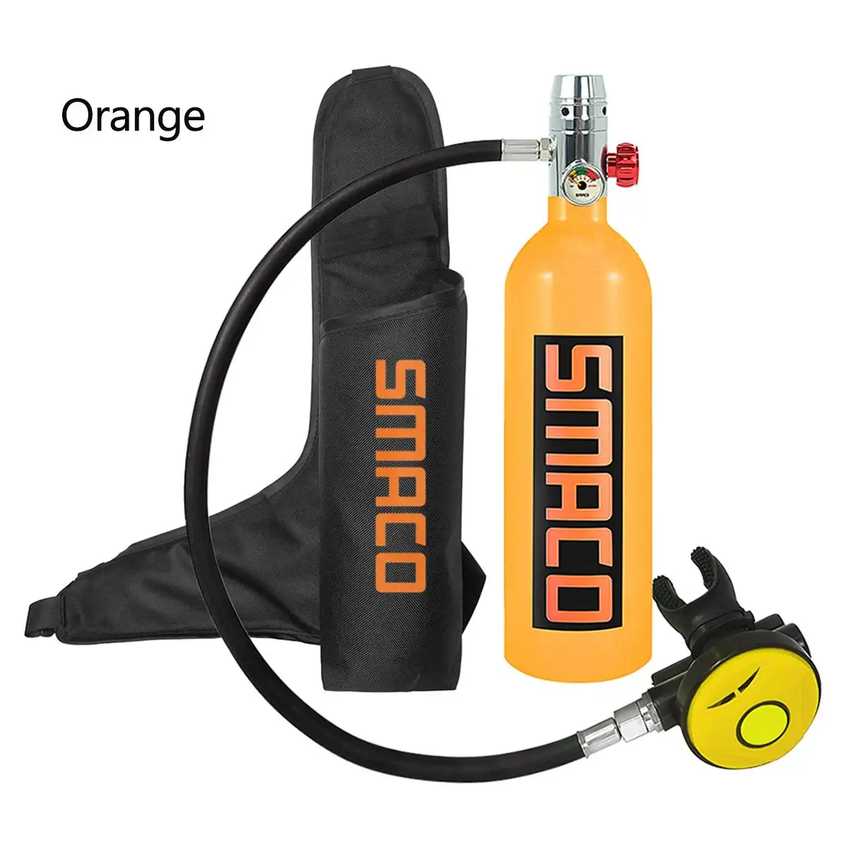 Orange Bag Set 1Л 3000PSI кислородный баллон для дайвинга, воздушный резервуар для дайвинга, регулятор для дайвинга, респиратор для подводного плавания, дыхательный с защитным мешочком - Цвет: Orange Bag Set