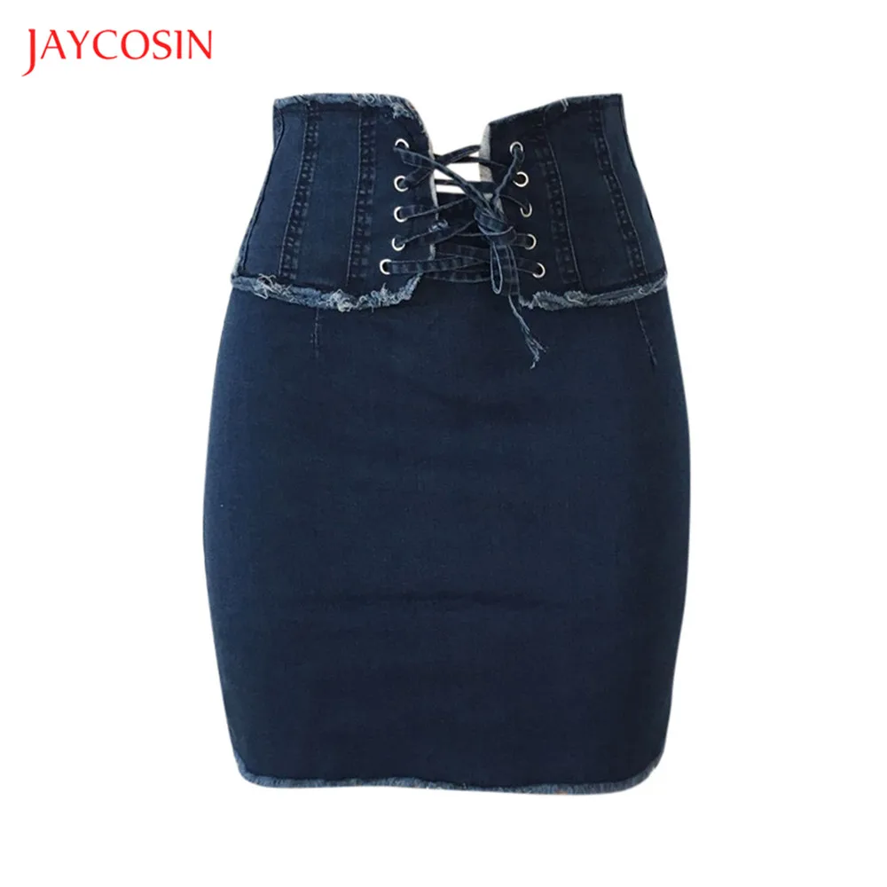 Jaycosin женская модная юбка с высокой талией 2020 новая однотонная Повседневная