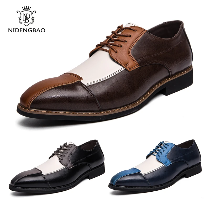 Туфли-оксфорды мужские классические модные роскошные деловые туфли из кожи