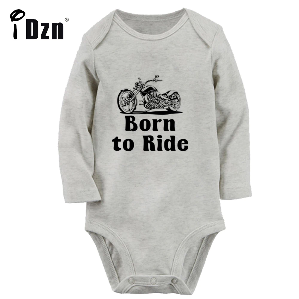 

iDzn NEW Born to Ride Baby Boys Fun Rompers Baby Girls Cute Bodysuit Infant Long Sleeves Jumpsuit Newborn Soft Clothes