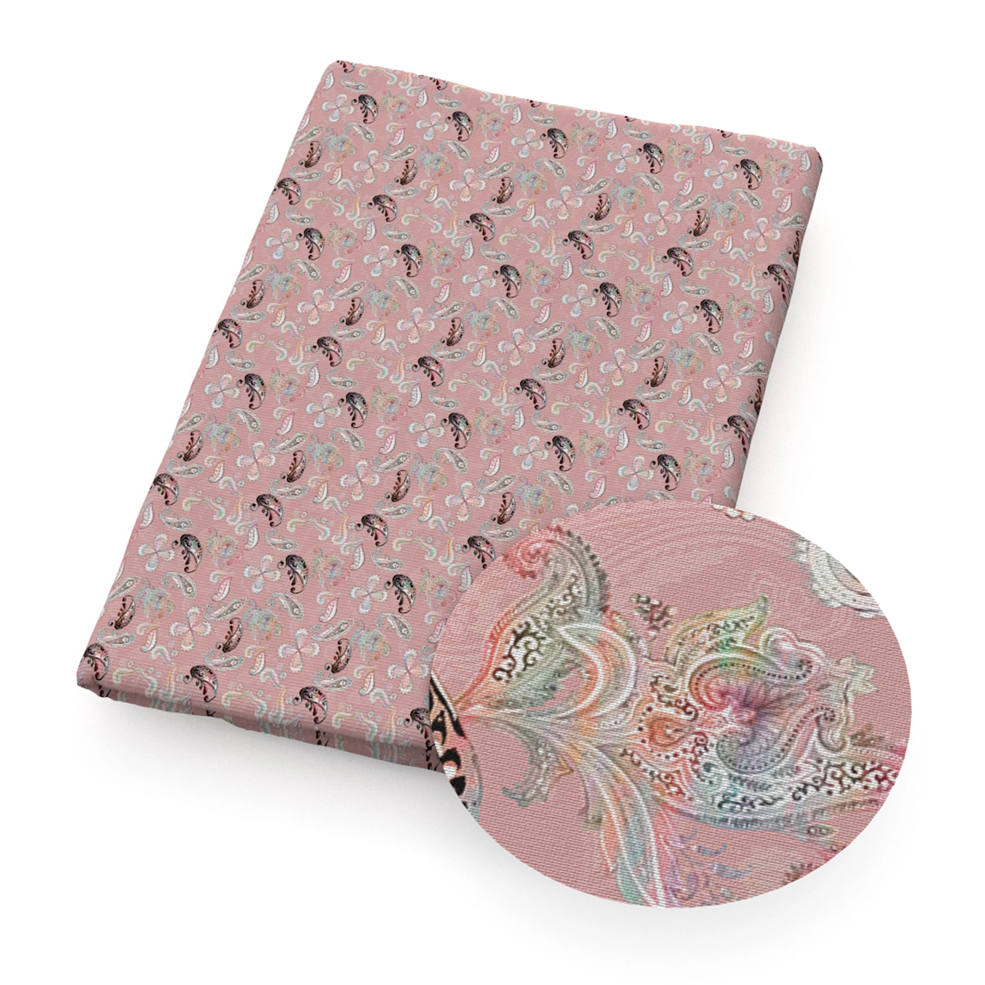 Трикотажная ткань с принтом пейсли полиэстер хлопок 4 вида стрейч пэчворк шитье