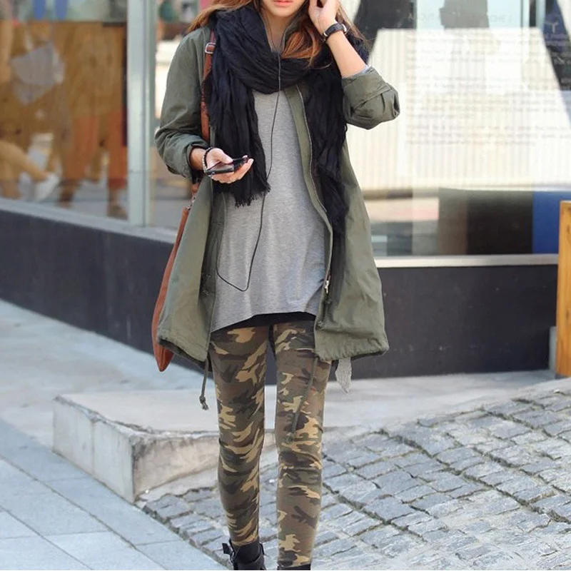 Женские леггинсы военные укороченные Леггинсы Камуфляж Узкий Тонкий Модный