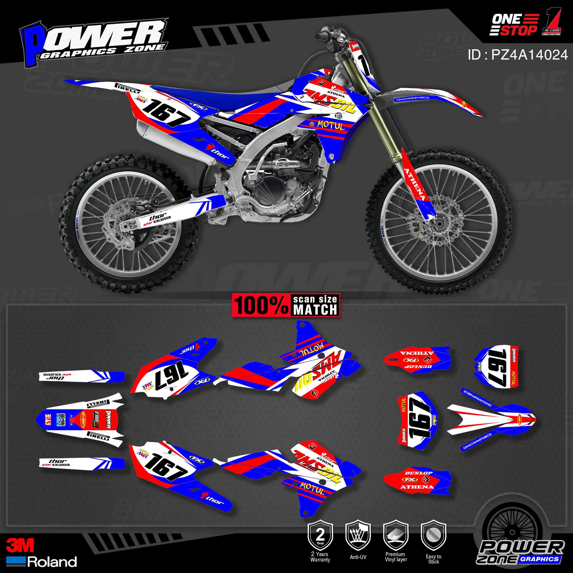 PowerZone пользовательские команды графики фоны наклейки 3 М Набор для YAMAHA 14-18 YZ250F 15-18