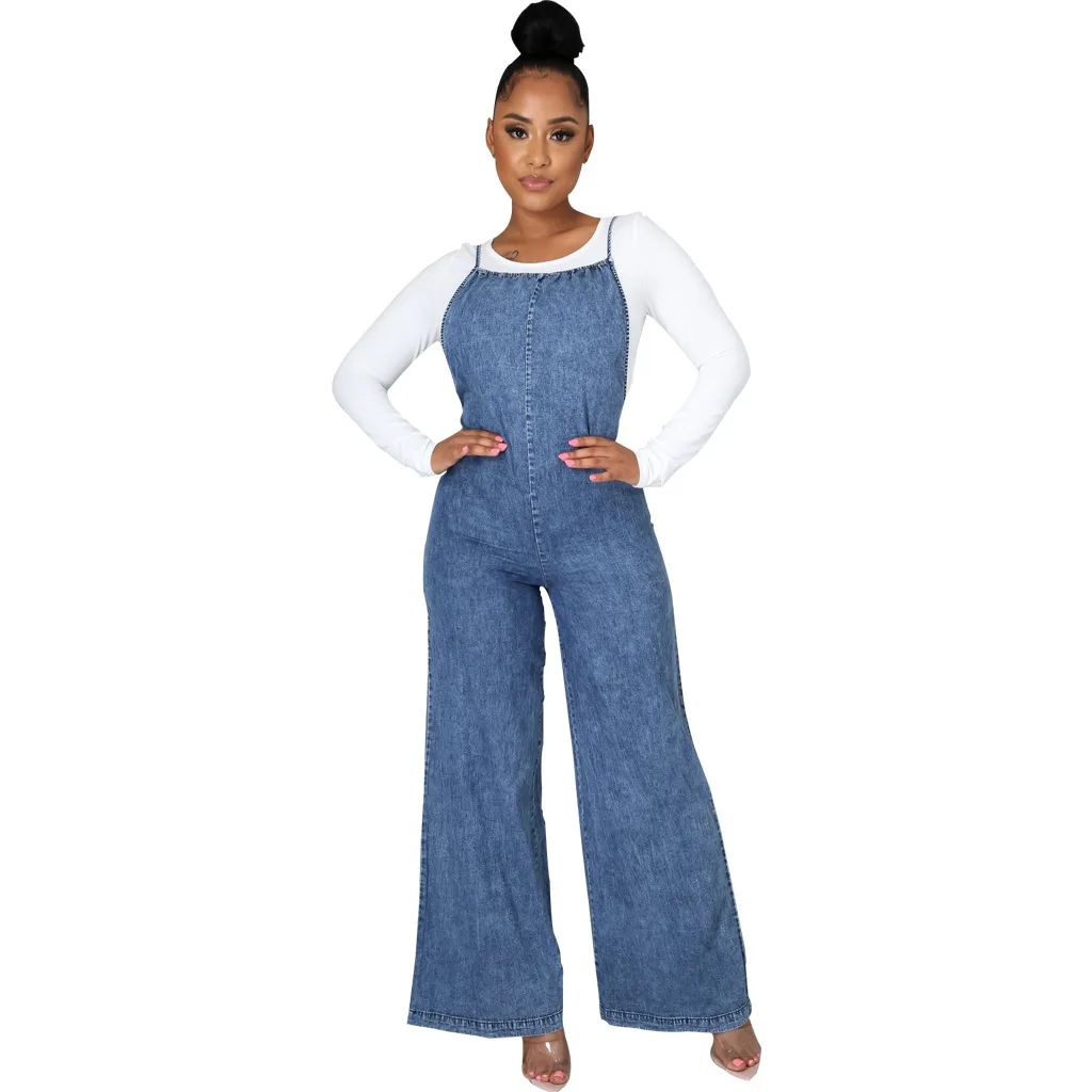 Комбинезон женский облегающий без рукавов с круглым вырезом