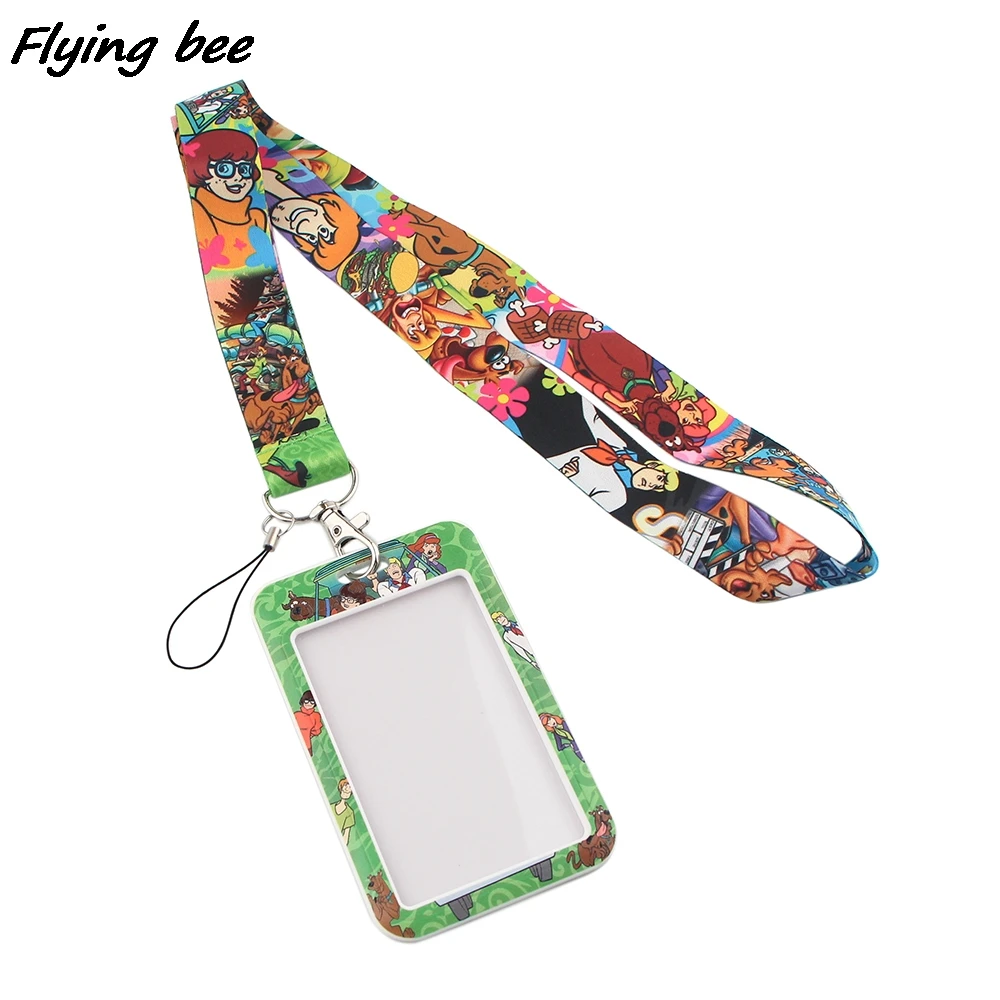 Flyingbee X1967 Пёс из мультфильма зеленого автобуса ремешок держатель для карт