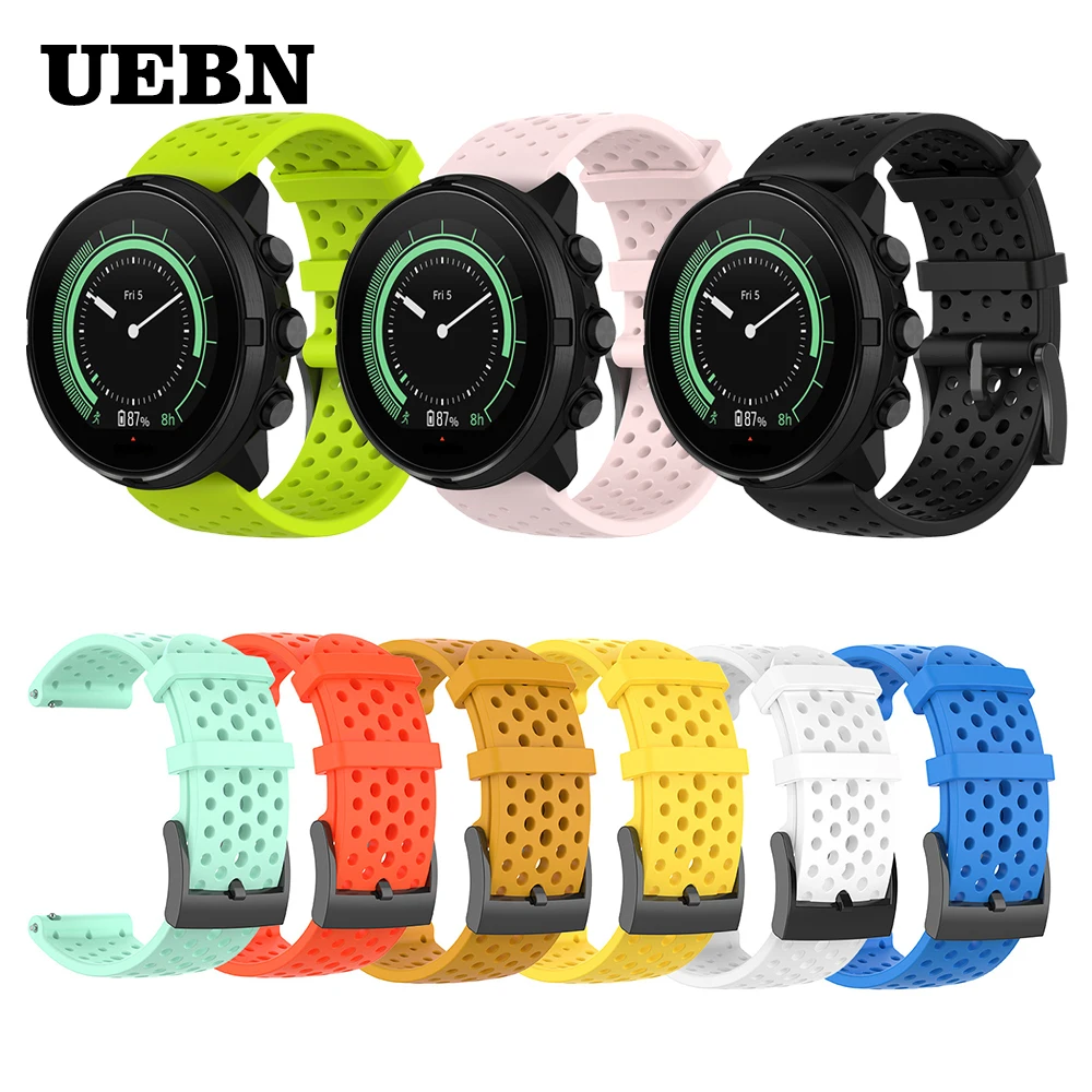 Спортивный силиконовый ремешок UEBN 24 мм для Suunto Spartan Sport HR/Baro часов 9 D5|Ремешки